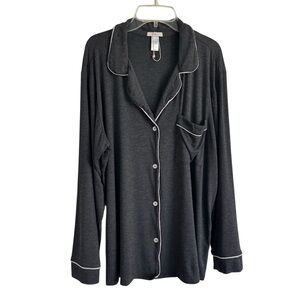 Eberjey Women's Gray Pajama Top Long Sleeves New Size L